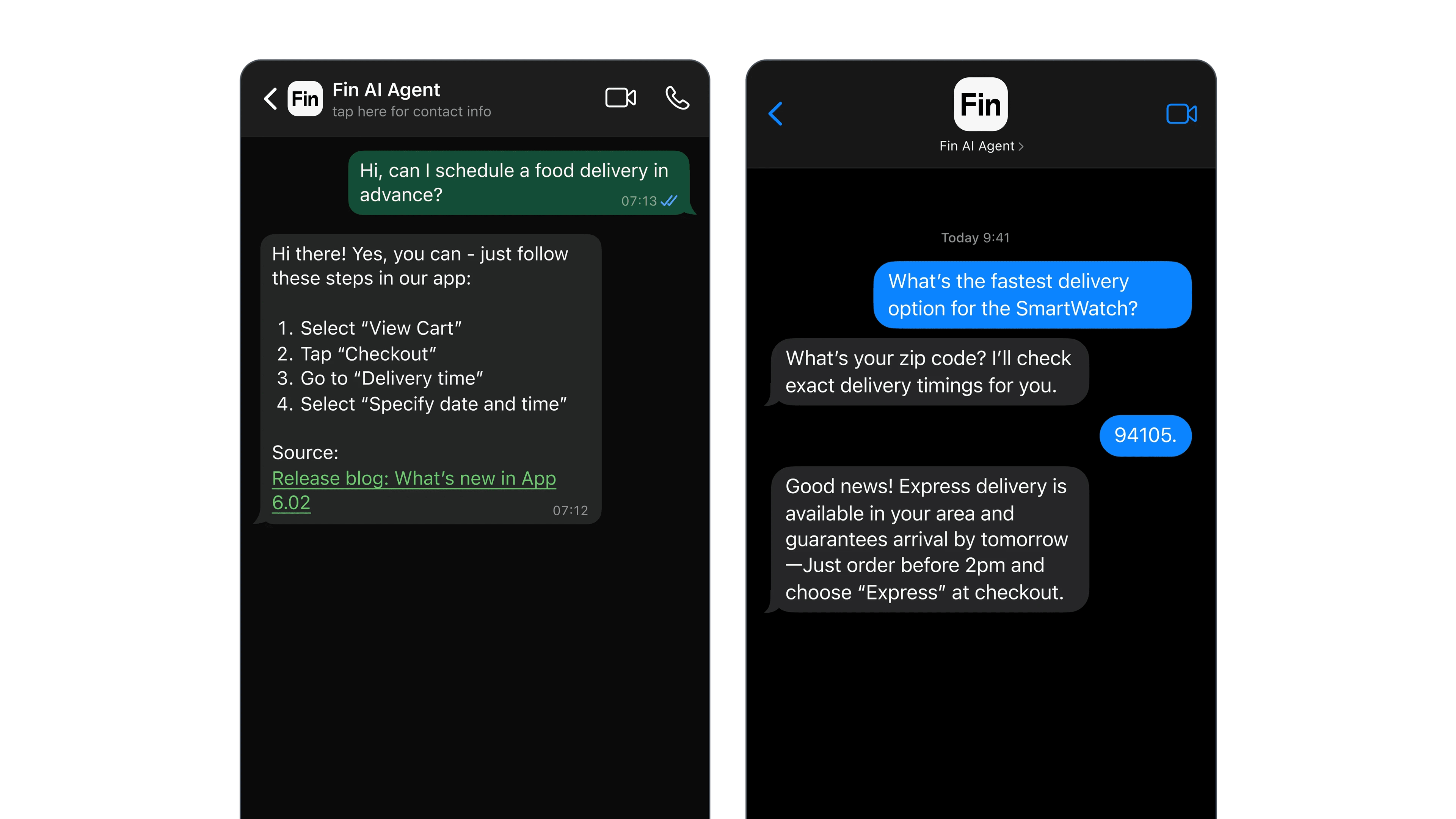 Fin over Whatsapp and SMS
